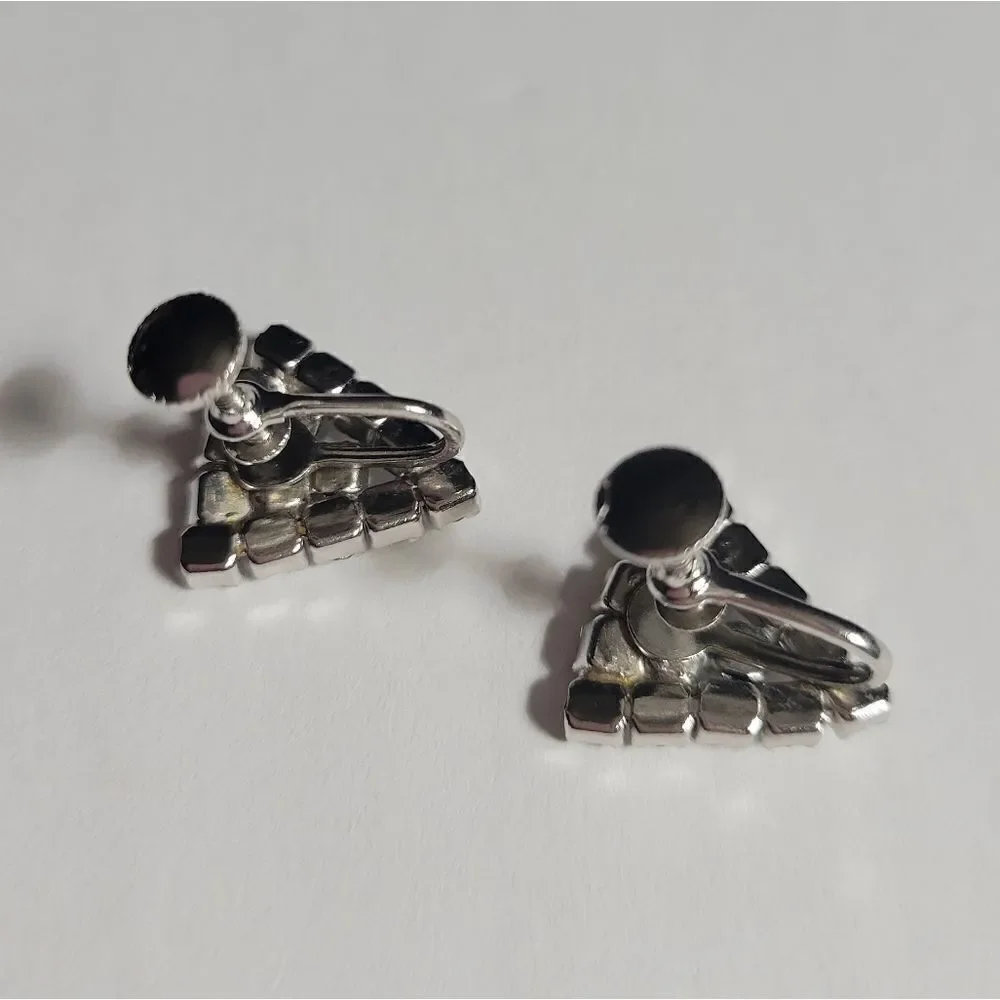 Vintage Rhinestone Hollywood Screw Back Earrings